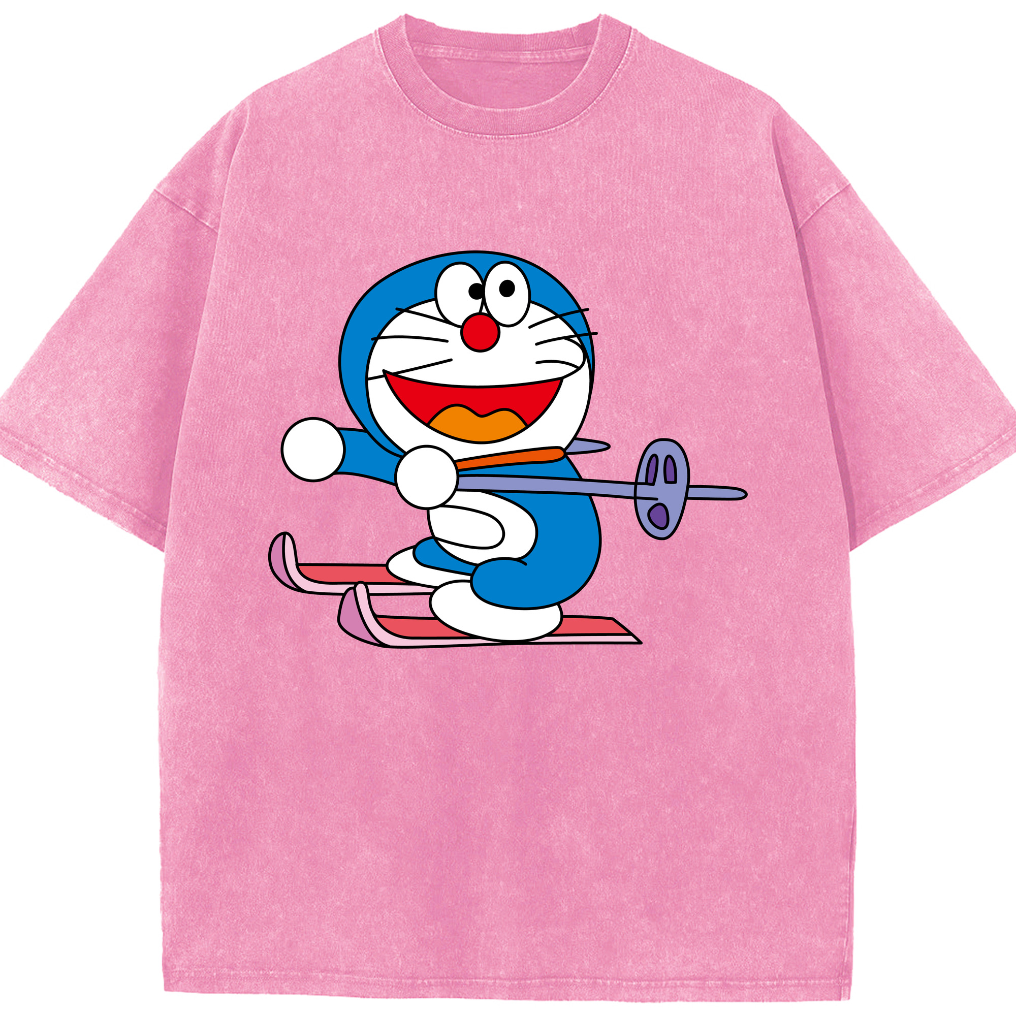 （画像用） ドラえもん Doraemon 綿100% ヴィンテージ風 半袖Tシャツ（フロントプリント）